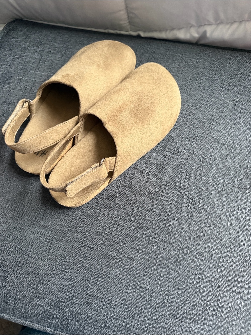 H&M Tan Suede Slingback Clog Mules